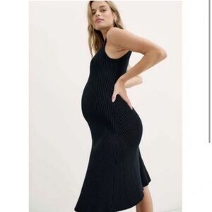 Hatch Alexis Ribbed Dress - Black knit